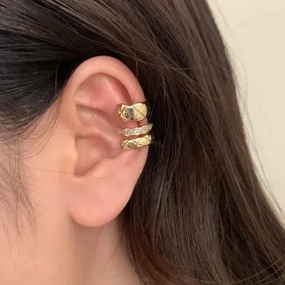 Gold Triple Layered Ear Cuff Set